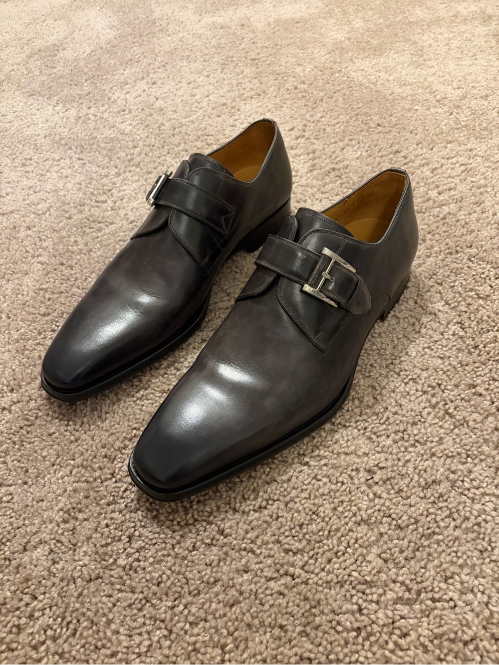 Magnanni Marco ll Single Monk Strap Dark Gray Shoes Men’s Size 12 Made In Spain